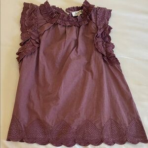 Sea New York Purple Ruffle Blouse